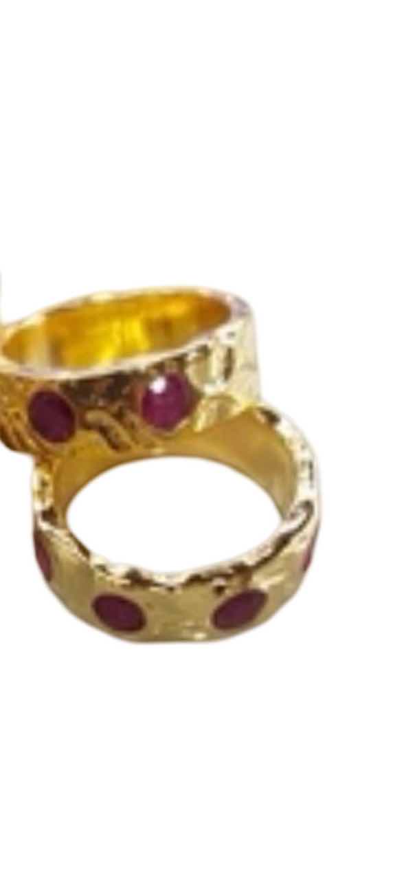Gold moon drop rings