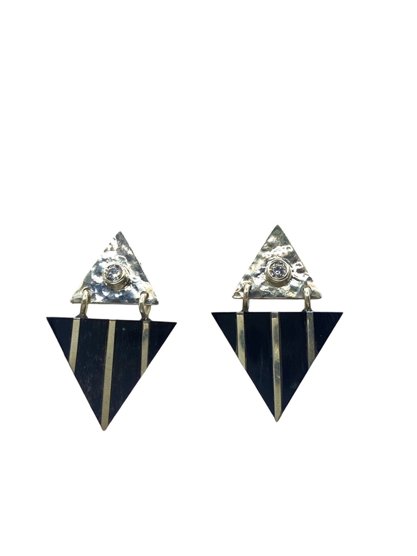 Zali Earings -  Sterling silver & Black with Zircon or onyx