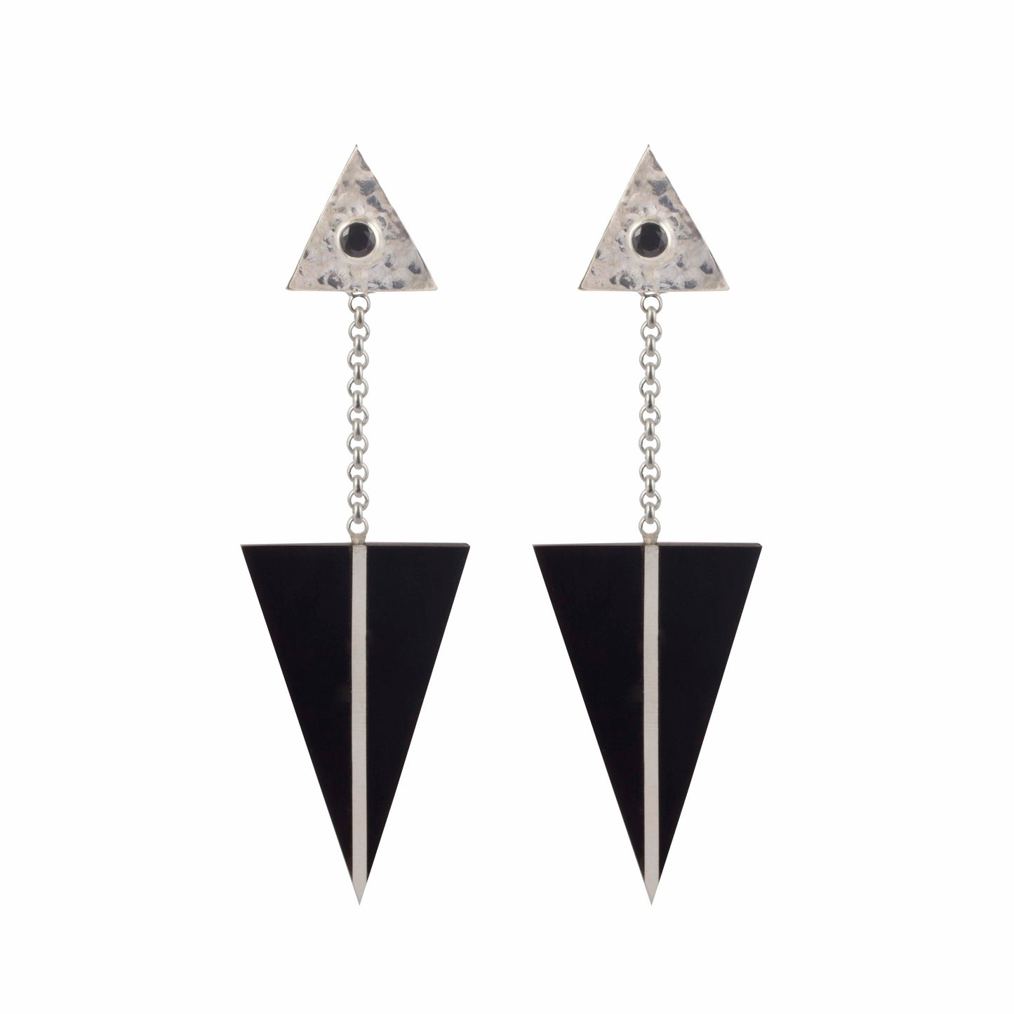 Zam Zam earings in Black & Silver w Onyx or Zircon