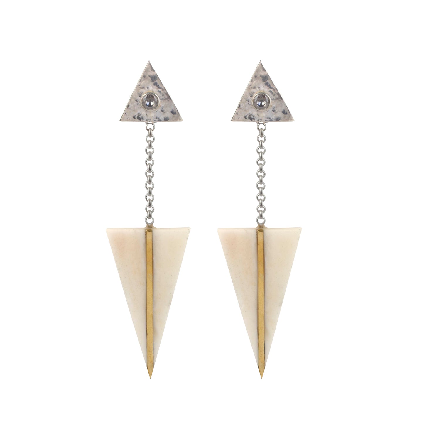 Zam zam earings in Silver, white & gold