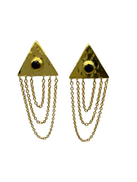 Zanika earings in Gold - straight chains