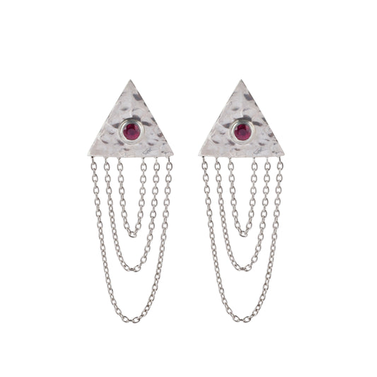 Zanika earings in Sterling Silver with looped chains