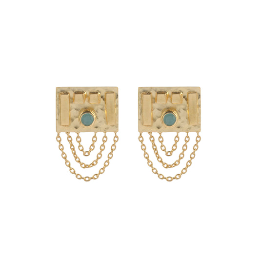 Zara Earings in Gold w short hooped chain